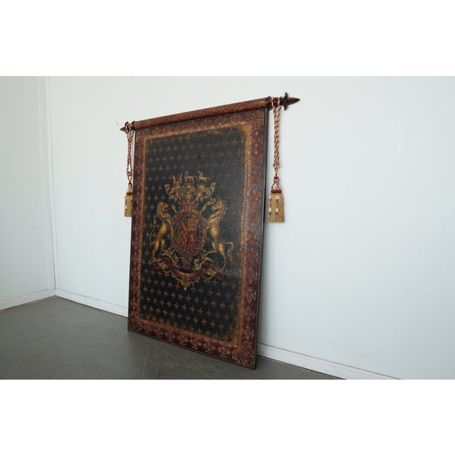 Vintage Castilian Imports Heraldic Fleur-De-Lis Wall Panel For Sale - Image 4 of 17