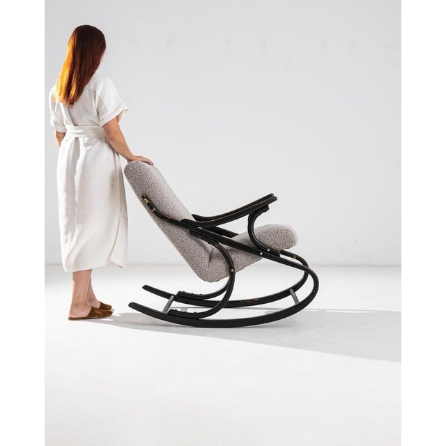 1960s Upholstered Bentwood Rocking Chair by TON For Sale - Image 12 of 13