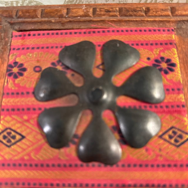 Vintage Wood, Fabric, and Metal Jewelry Storage Box India For Sale In Miami - Image 6 of 11
