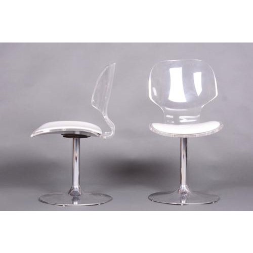 1960s Mid-Century Modern Chairs in Chromed Steel and Acrylic Glass, Czech, 1960s, Set of 2 For Sale - Image 5 of 9