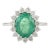 VRJewels 2.26 Ct Natural Emerald and Diamond 14k Gold Oval Engagment Ring Size 5.5 For Sale