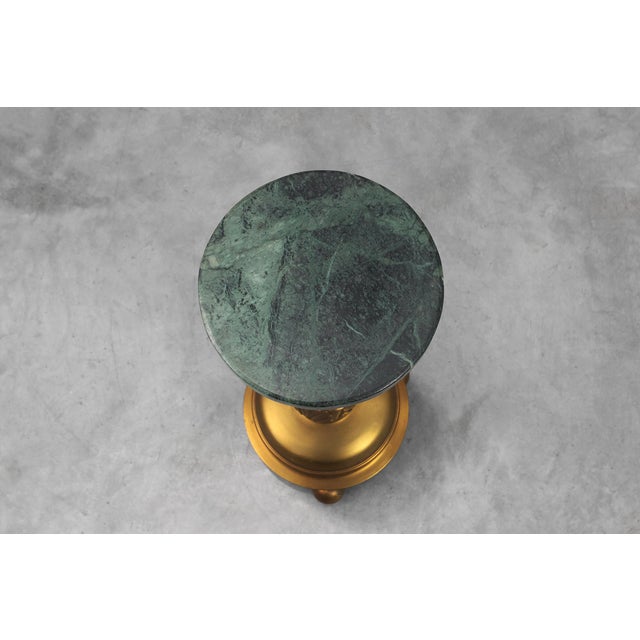 Art Deco Side Table with Green Marble Top and Bronze Base, Belgium, 1925 For Sale - Image 10 of 11