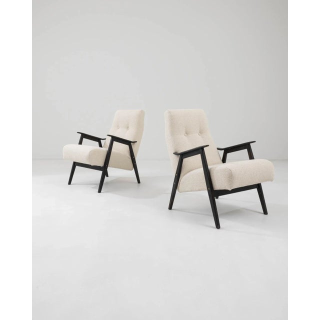 1960s Czech Cream Boucle Upholstered Armchairs, A Pair For Sale In Greensboro - Image 6 of 12