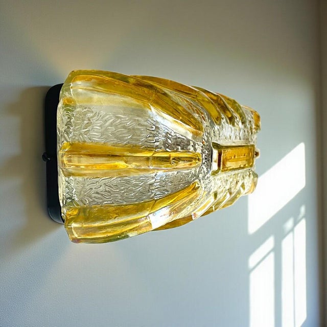 Black Murano Glass Type Rectangular Flush Mount, 1960s For Sale - Image 8 of 11