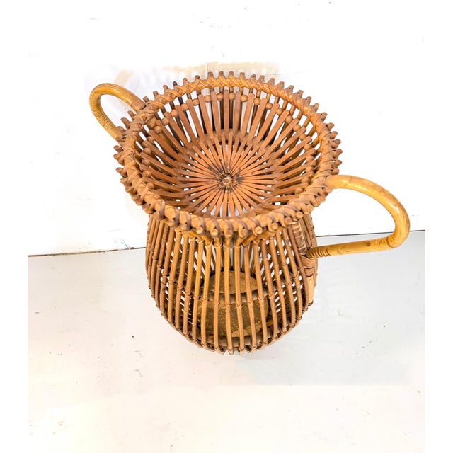 Vintage Wicker and Bamboo Amphora Umbrella Stand, Italy, 1960s For Sale - Image 6 of 13
