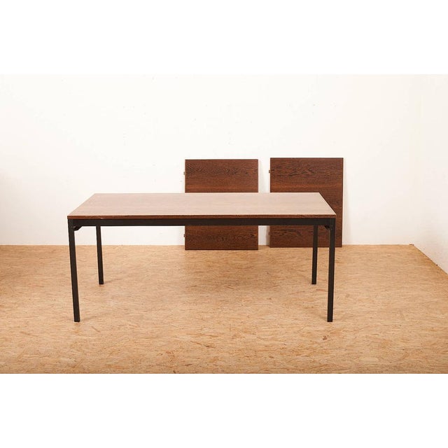 Series II Desk with Wenge Veneered Top, Black Lacquered Tubular Steel Frame & Extensions by Dieter Waeckerlin for Idealheim, 1964 For Sale - Image 13 of 18