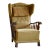 Danish Modern 1950s Highback Lounge Wing Chair With Wooden Armrests For Sale