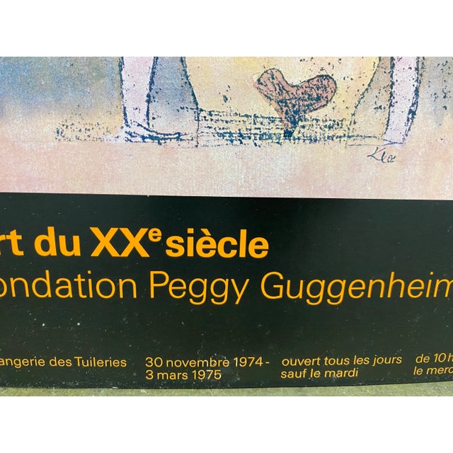 1970s 1974 Paul Klee Paris Exhibition Poster Peggy Guggenheim Foundation Venice For Sale - Image 5 of 9