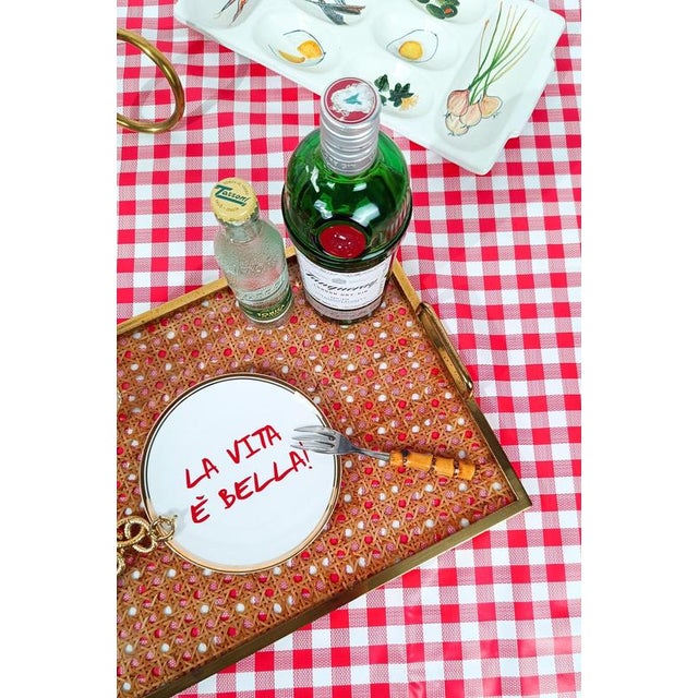 We are pleased to offer for sale a highly decorative vintage dessert flatware set. Made in Italy—confirmed by the Italian...