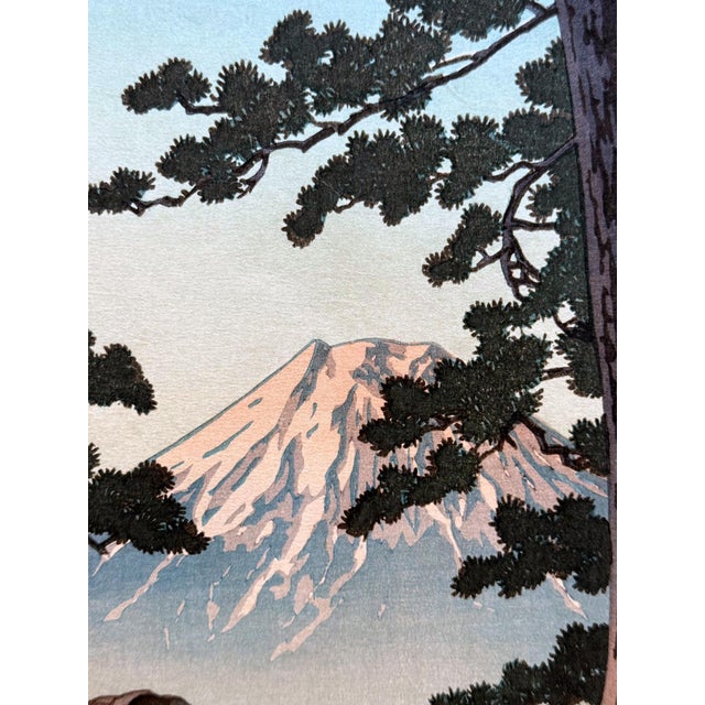 Mid 20th Century Japanese Woodblock Print Evening at Tago Bay by Kawase Hasui For Sale - Image 9 of 12