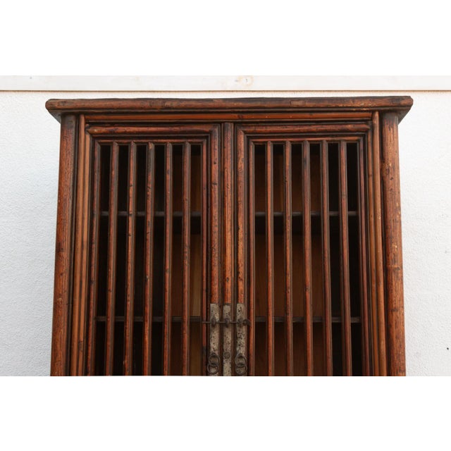 Tall Antique Chinese Lattice Noodle Cabinet For Sale - Image 11 of 14