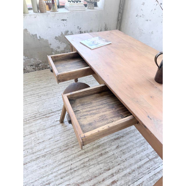 Cherrywood Farmhouse Bistro Table with Turned Legs, 1890s For Sale - Image 6 of 18