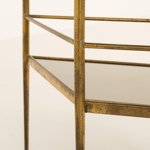 Gold Mid-Century Italian Glass and Brass Table in the style of Gio Ponti, 1970s For Sale - Image 8 of 12