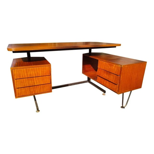 Metal Model T95 Executive Desk attributed to Osvaldo Borsani for Tecno, 1952 For Sale - Image 7 of 7