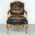 Wood French Bergeres Carved Wood and Chinoiserie Print Armchair For Sale - Image 7 of 7