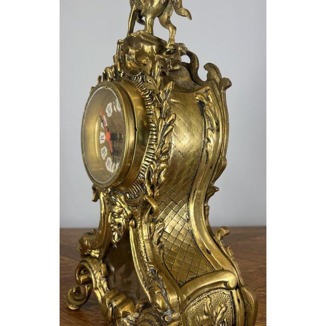 Gemstone Vintage French Style Decorative Mantel Clock For Sale - Image 7 of 13