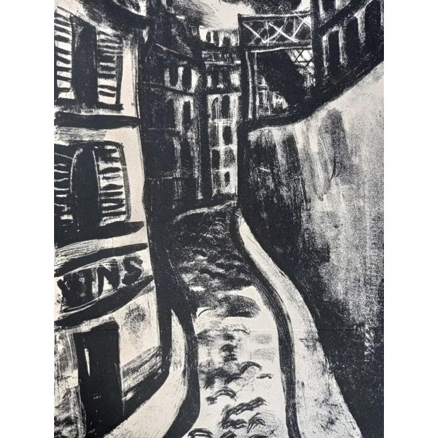 Jean Gabriel Daragnès, Street in Montmartre - Rur Et. Vincent, 1946 Beautiful lithograph in excellent condition: 30 x 28...