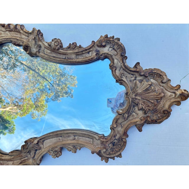 Carolina Mirror Company Early 20th Century Rococo Baroque Italian Style Intricate Cream Wall Mirror For Sale - Image 4 of 9