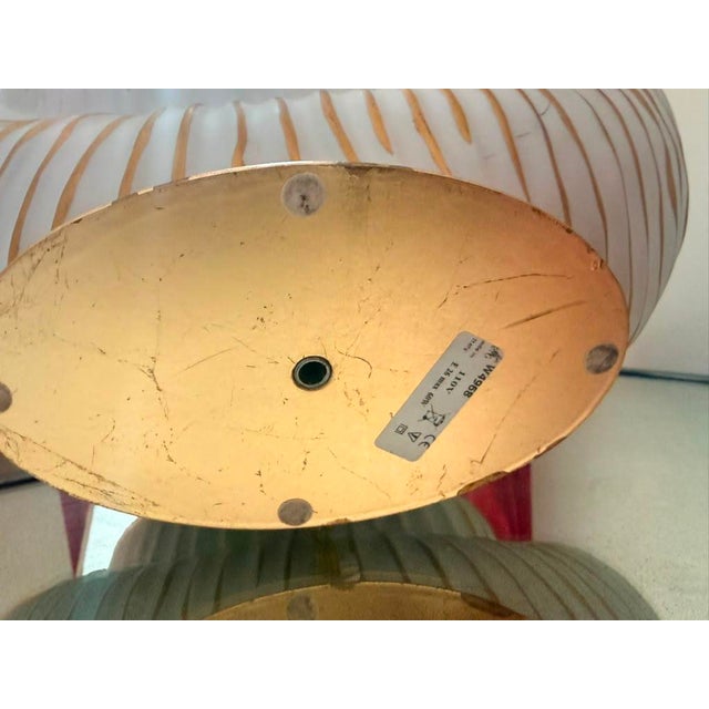 Late 20th Century Signed Mangani Italy Porcelain Shell Table Lamp For Sale - Image 9 of 13