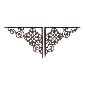 Pair of Reclaimed Victorian Cast Iron Shelf Brackets