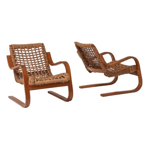 Lounge Chairs by Alvar Aalto for Stylclair, France, 1930s, Set of 2 For Sale