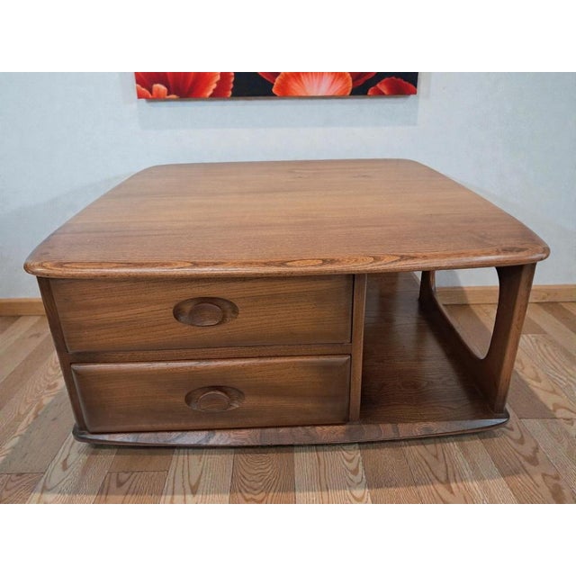 1980s Mid-Century Modern Pandora Coffee Table in Elm by Lucian Ercolani for Ercol, 1980s For Sale - Image 5 of 18