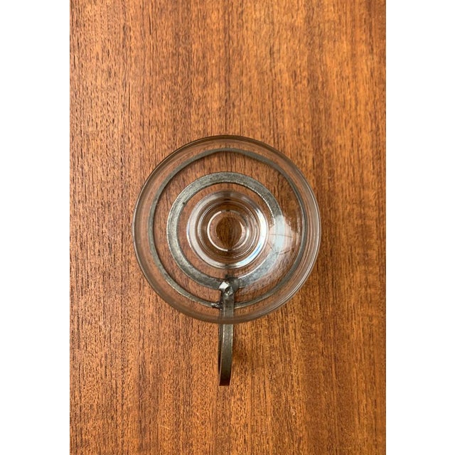 Danish Minimalist Candleholder in Metal and Glass, 1960s For Sale - Image 5 of 15