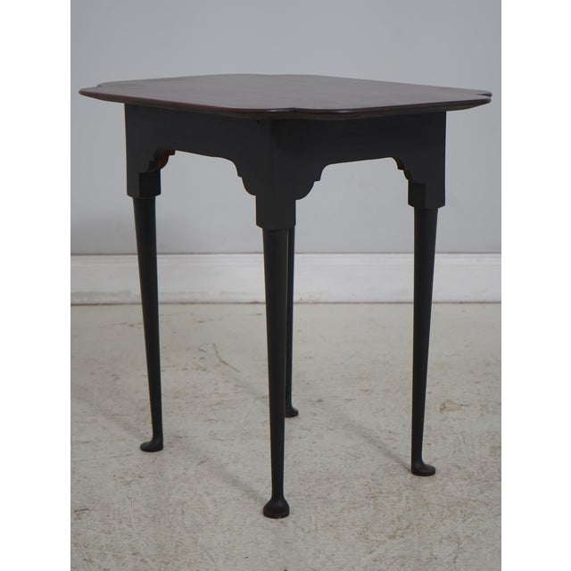 Age: Approx: 20 Years Old Details: Bench Made Hand Crafted Scalloped Corners Black Painted Base Solid Cherry Top...