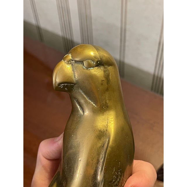 1950s Vintage Mid-Century Modern Brass Bird on Pedestal For Sale - Image 5 of 11