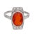 Art Deco 1930s Art Deco Fire Opal Diamond 18k White Gold Dinner Ring, Size 5.5 For Sale - Image 3 of 7