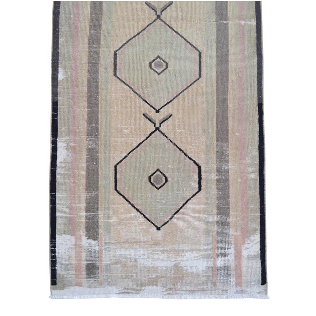 Contemporary Distressed Runner Rug - Faded Colors Low Pile Hallway 2'6″ X 10'6″ For Sale - Image 10 of 13