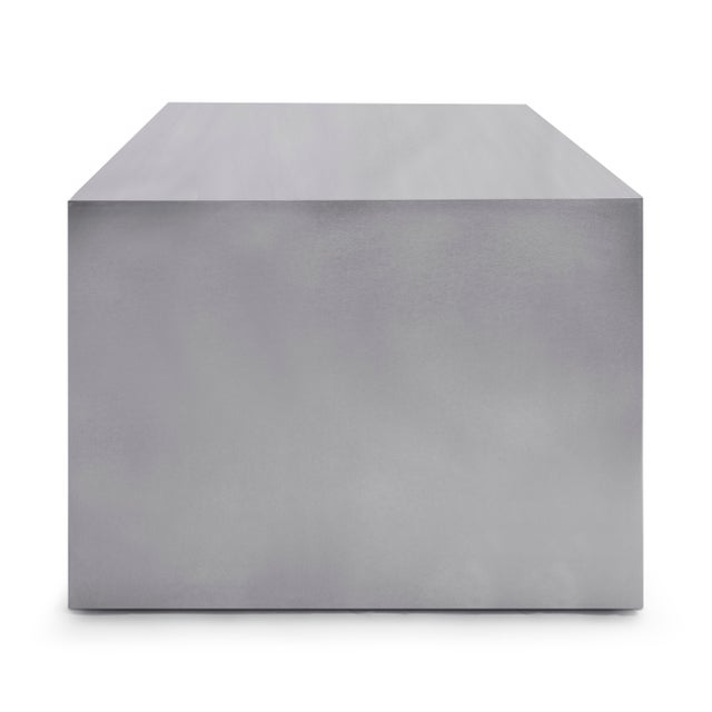 Modern Greg Sheres Style Stainless Steel End Table with Shelf For Sale - Image 4 of 5