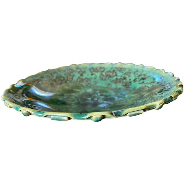Kyle Kreigh Signed Crystalline Glaze Art Porcelain Pottery Bowl With Sculptural Beaded Rim For Sale In Jacksonville, FL - Image 6 of 11