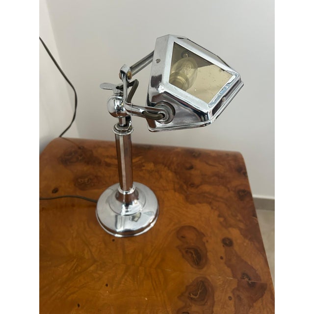 French Art Deco Chromed Table Lamp, 1930s For Sale - Image 3 of 9