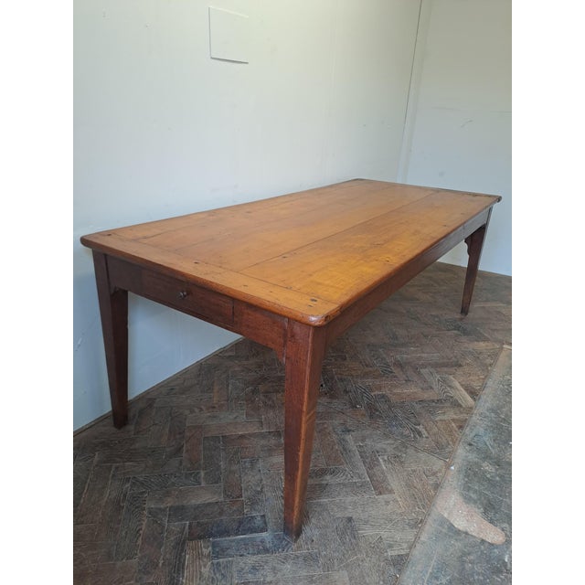 Mid 19th Century French Cherrywood Kitchen Farm Table with Extension, 1860 For Sale - Image 5 of 10