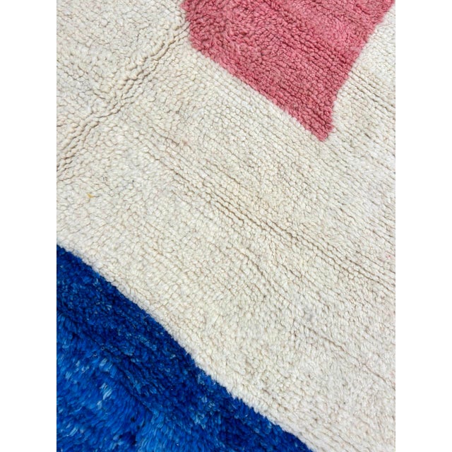 Hand-Knotted Modern Abstract Moroccan Berber Wool Rug For Sale - Image 9 of 9