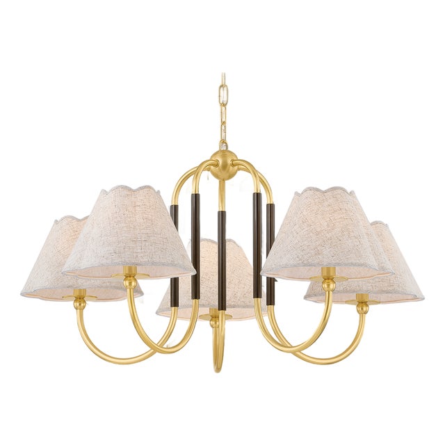 Mitzi Janie 33 in. 5 Light Chandelier in Aged Brass and True Bronze Finish For Sale