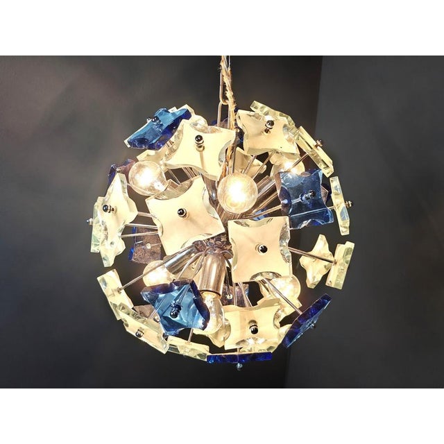 Vintage Hammered Glass Sputnik Chandelier, 1970s For Sale - Image 3 of 13
