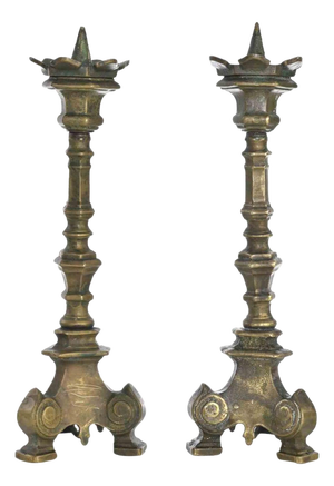 Antique 19th Century Italian Brass Candelabra