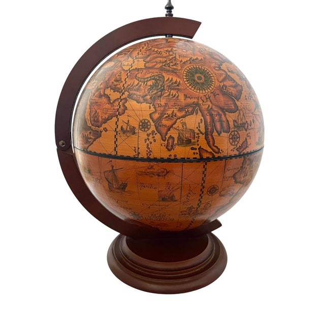 Italian Vintage Italian Old World Globe Bar ~22" Tall Zodiac Signs MCM For Sale - Image 3 of 11