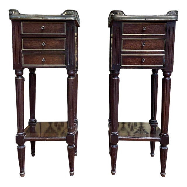 Louis Xvi Style Bedside Tables, Set of 2 For Sale