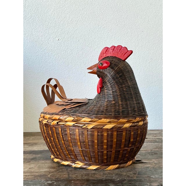 Vintage Shanghai Weave Chicken Basket For Sale - Image 12 of 12