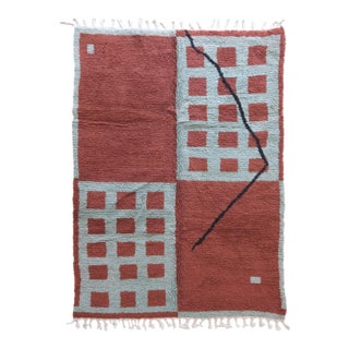 Brick Red Moroccan Rug - 9.7 X 6.9 Ft For Sale
