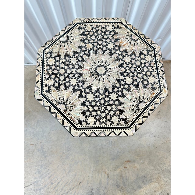 Vintage Moroccan Inlaid Side Tables-a Pair For Sale - Image 11 of 12