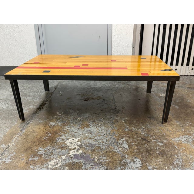 Design Plus Gallery presents a Gym Floor that is Refurbished into a Coffee Table. A collectors dream and a vintage lovers...