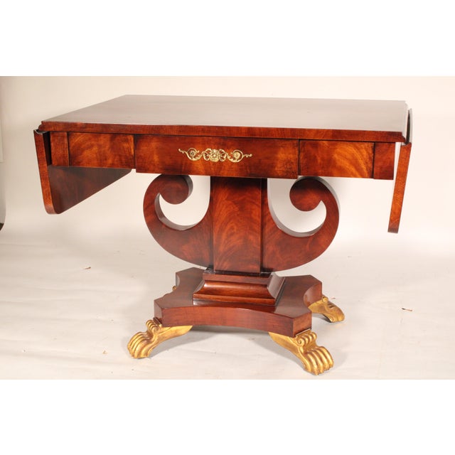 Neoclassical Russian Neo Classical Mahogany and Gilt Decorated Writing / Sofa Table For Sale - Image 3 of 11