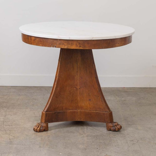 Traditional 19th Century French Empire Marble Center Table For Sale - Image 3 of 16