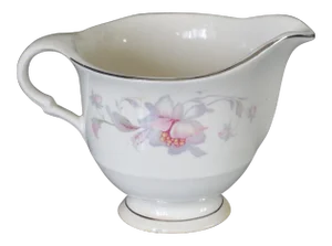 Limoges Silver Moon Candlelight Creamer Pink Rose Pattern China Made in Usa