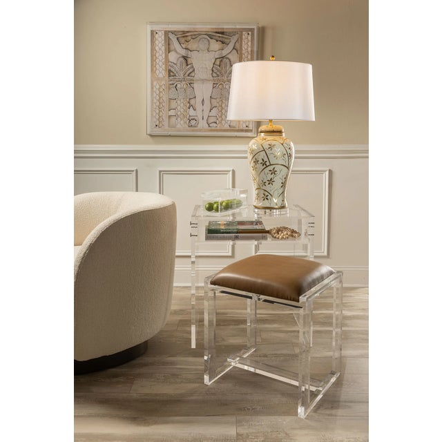 Glencoe Dorian Saddle Lucite Bench For Sale In Chicago - Image 6 of 7