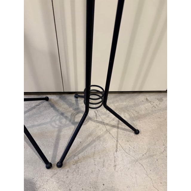 Post Modern Atomic Metal Floor Candle Holders Candleabra a Pair For Sale In San Diego - Image 6 of 6